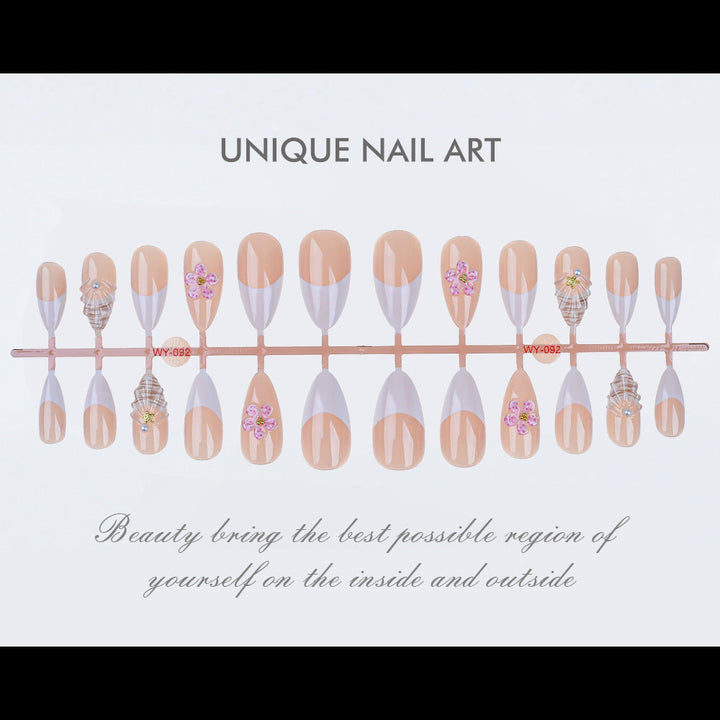 Elegant Floral Accent Press-On Nail Set Kalsten