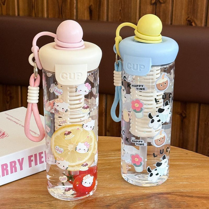 Women’s water bottle with cheerful design and fruit infusion insert Kalsten