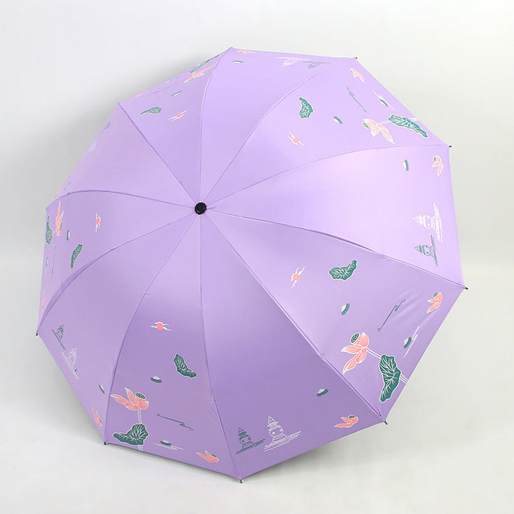 Women Folding Umbrella with Floral Accents Kalsten