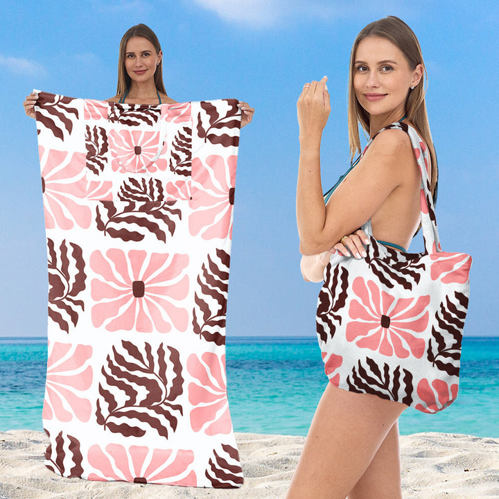 Beach towel with elegant floral patterns Kalsten
