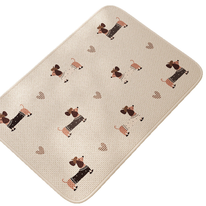 Playful Dachshund-Themed Bath Mat Kalsten