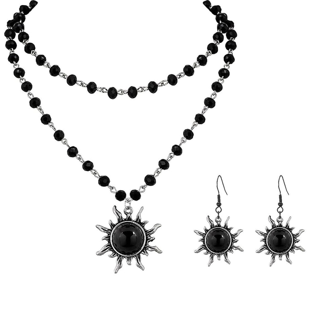 Layered Crystal Moon Jewelry Set Kalsten