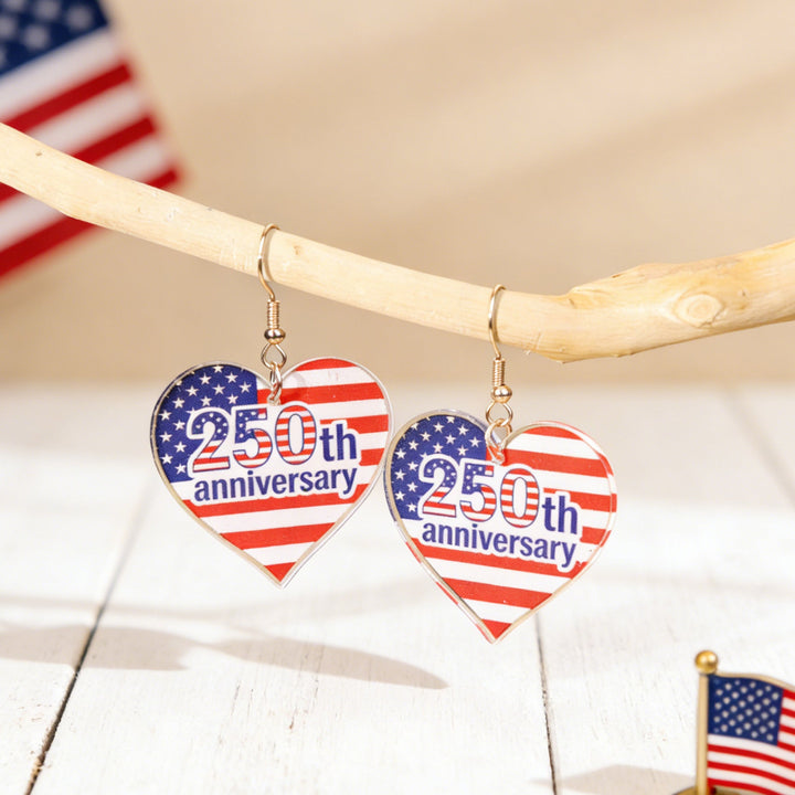 Ladies nan statement earrings with bow shape and American flag pendant Kalsten