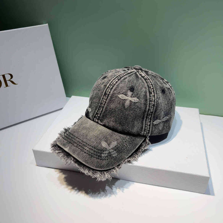 Unisex Distressed Denim Frayed Cap Kalsten