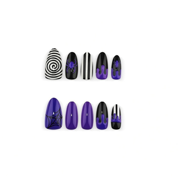 Artificial nails with creepy spider design Kalsten