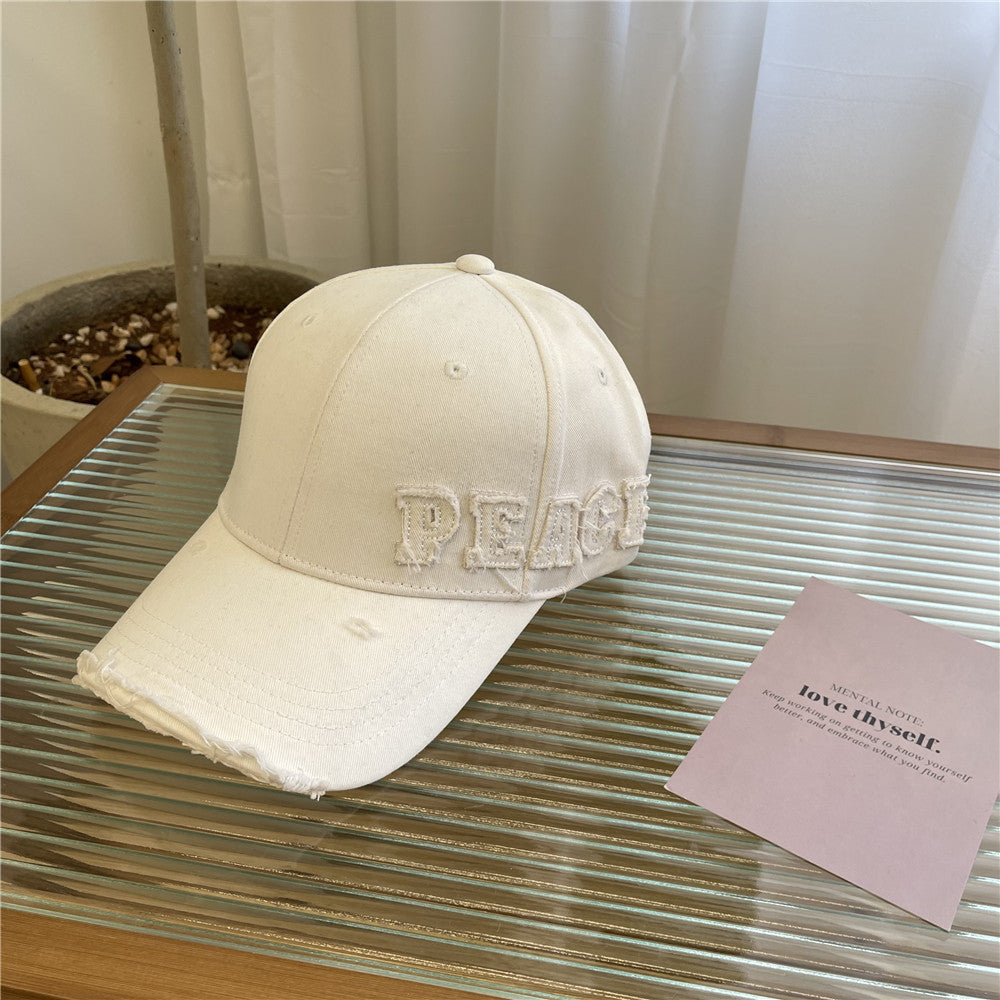 Women's Distressed Graphic Peace Baseball Cap Kalsten