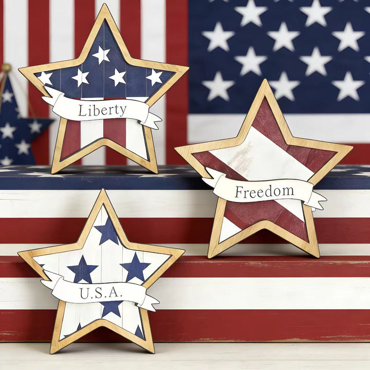 Unisex nan distressed layered farmhouse star wall sculpture with carved dimensional panels Kalsten