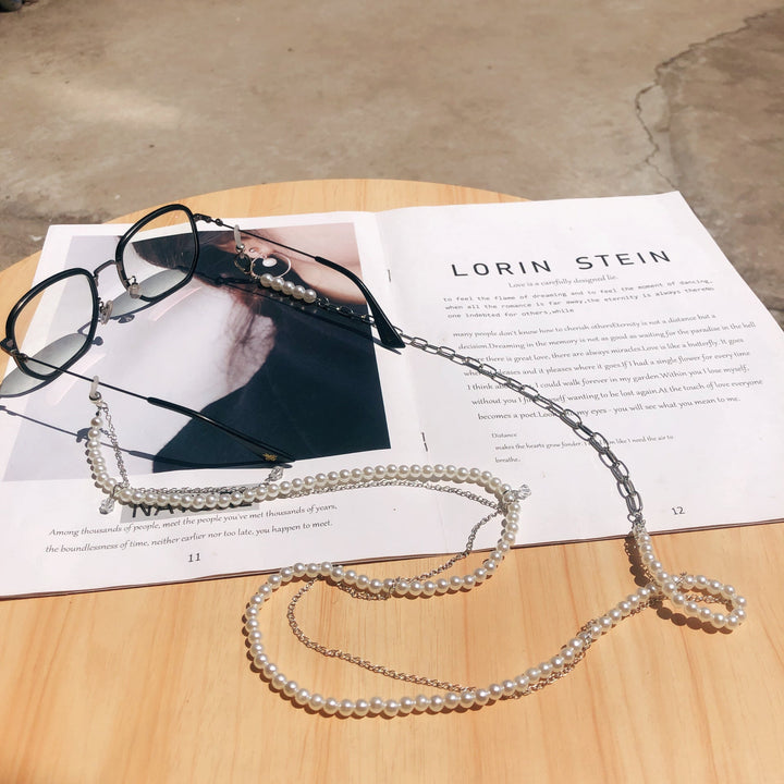 Elegant Pearl Accented Eyewear Chain Kalsten