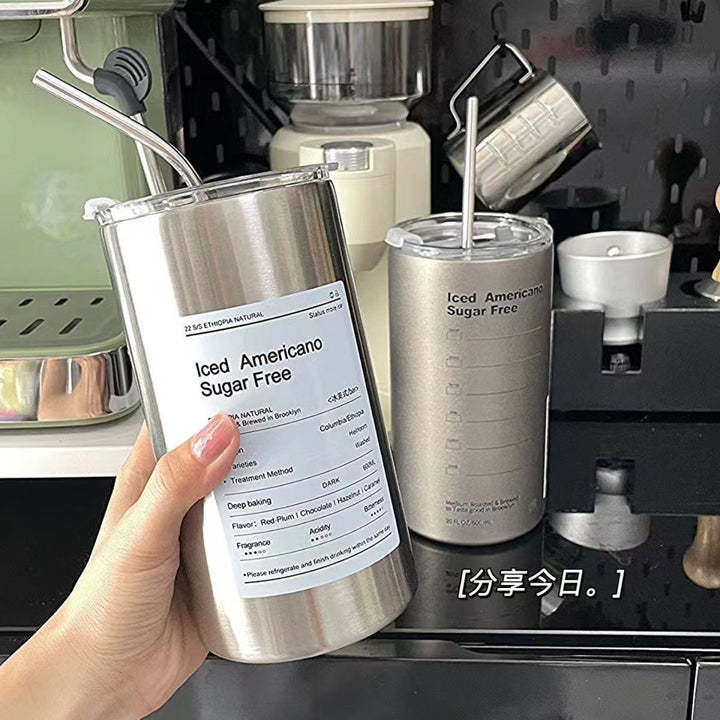 Women's Insulated Drinking Bottle with Creative Design and Integrated Straw Kalsten