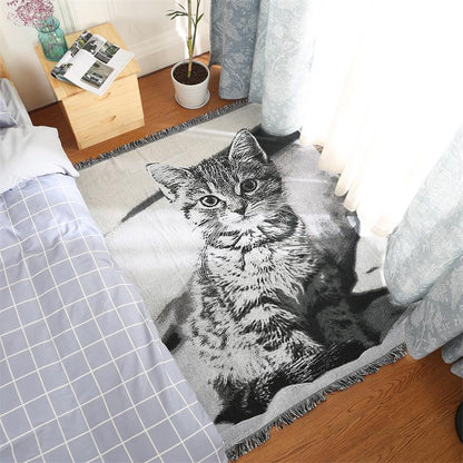 Artistic Cat Pattern Throw Blanket