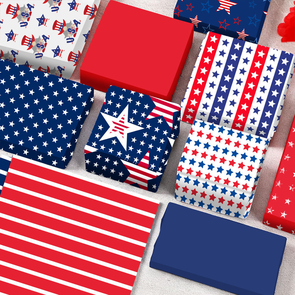 Unisex patterned party napkins made of paper with star and stripe designs Kalsten