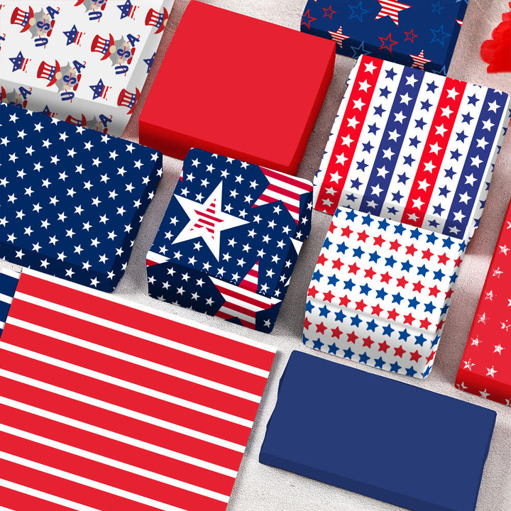 Unisex patterned party napkins made of paper with star and stripe designs Kalsten
