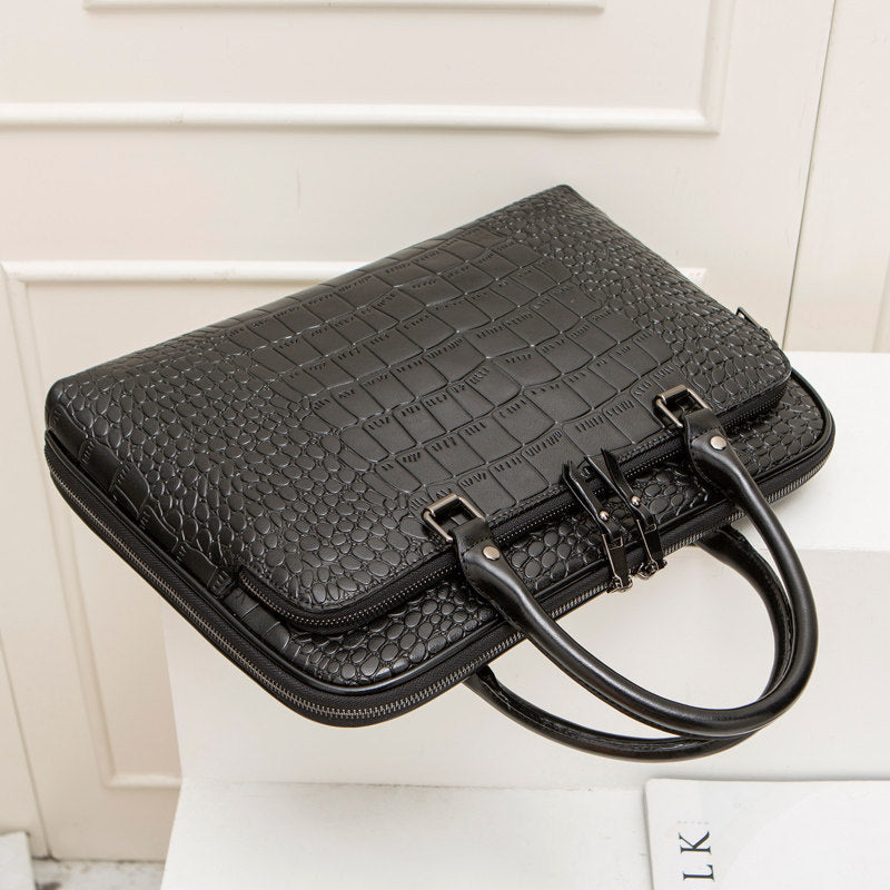 Elegant Laptop Briefcase in Crocodile Look Kalsten