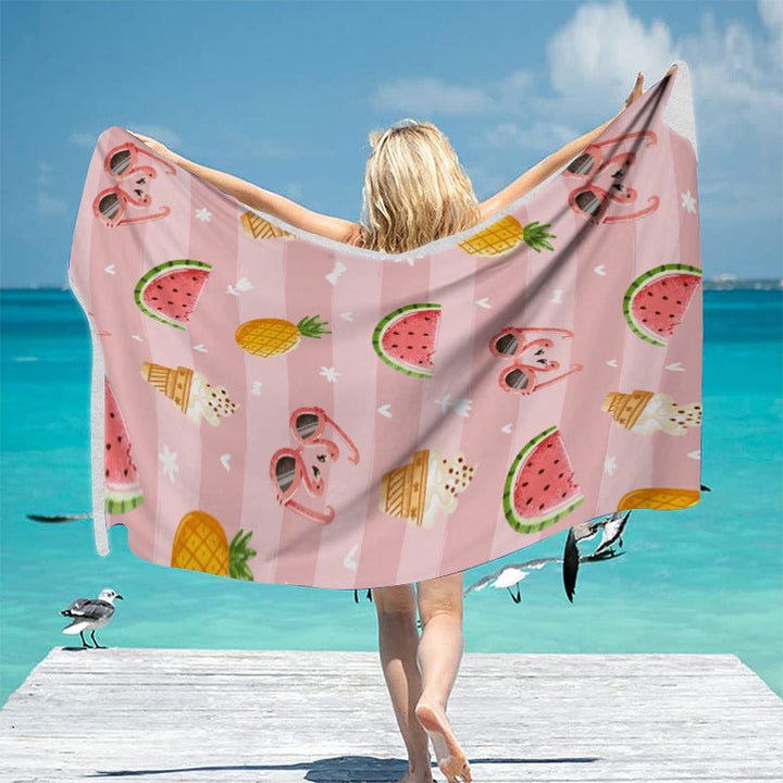 Beach towel with exotic palm pattern and soft microfiber quality Kalsten