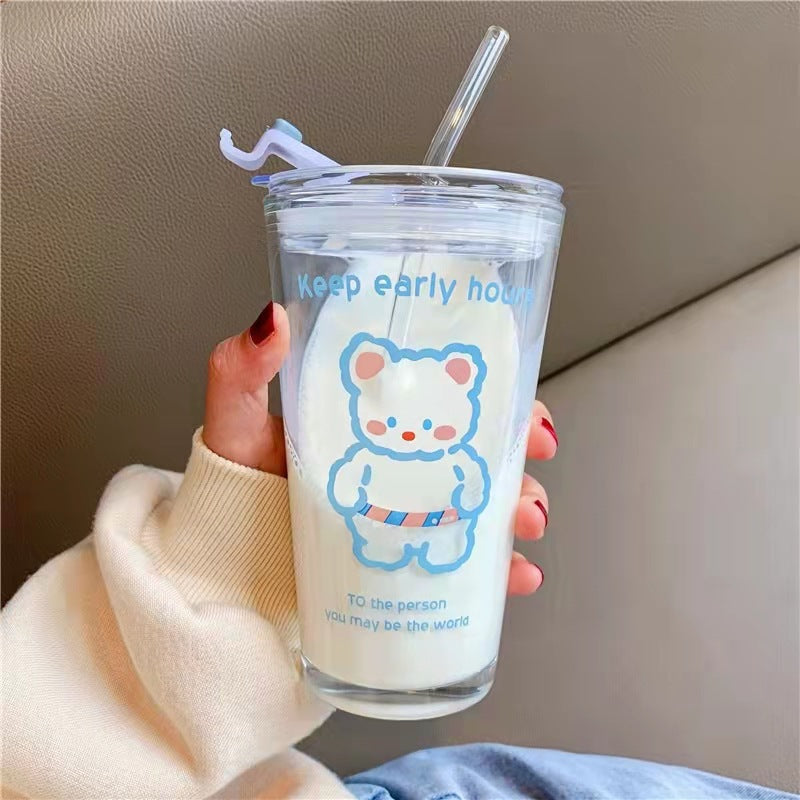Ladies funny Tritan drinking cup with lid and straw Kalsten