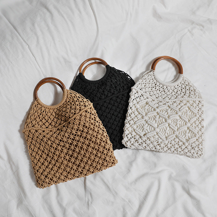 Macrame bag with wooden handle Kalsten