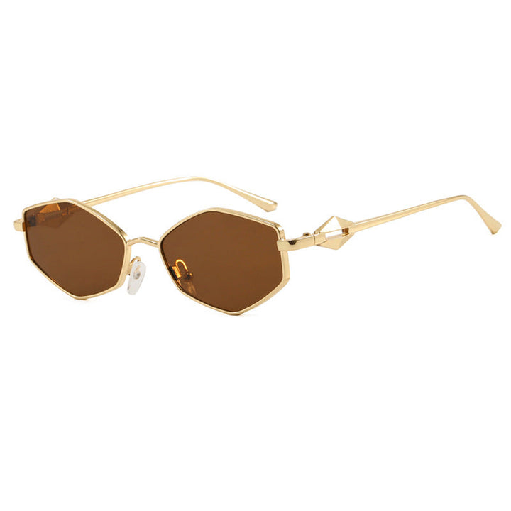 Women's geometric sunglasses with protective UV filter and high-end metal frame Kalsten