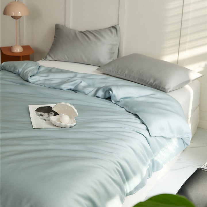 Luxurious Breathable Silk Duvet Cover Set With Hidden Zipper And Wrinkle Resistant Finish