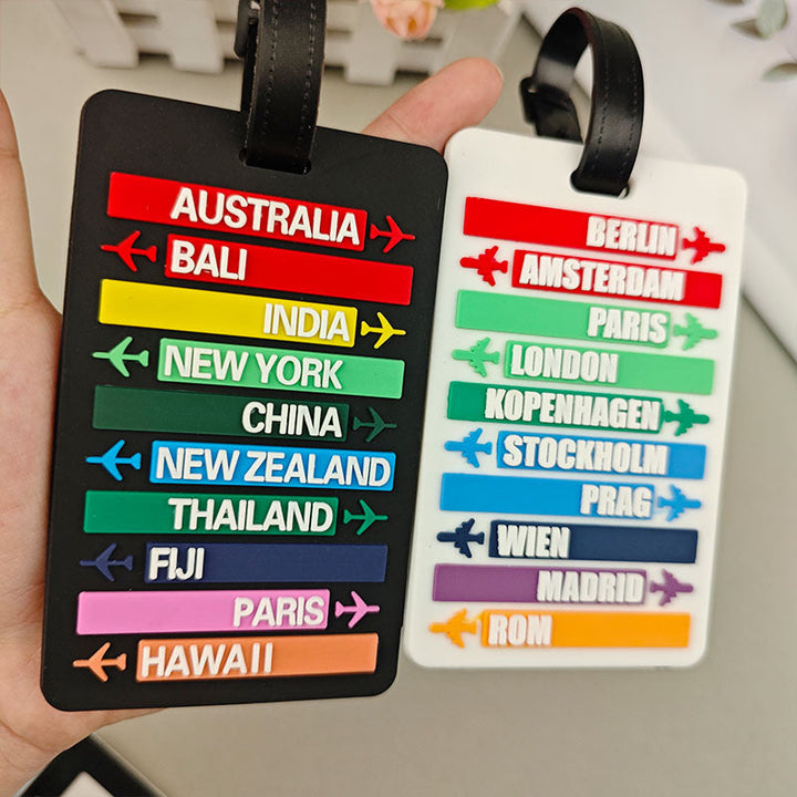 Unisex luggage tag with international travel destinations Kalsten