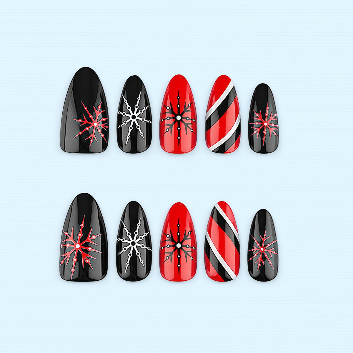 Acrylic Nail Set with Modern Geometric Design Acalora