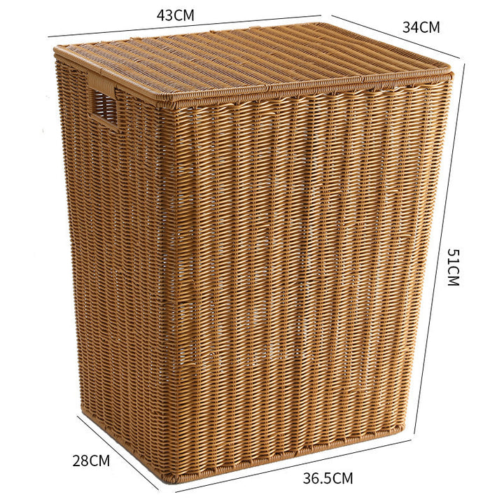 Handcrafted Rectangular Wicker Laundry Hamper Kalsten