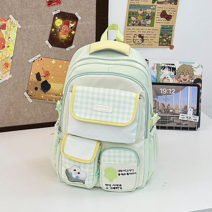 Multi-Compartment Cute Character School Backpack