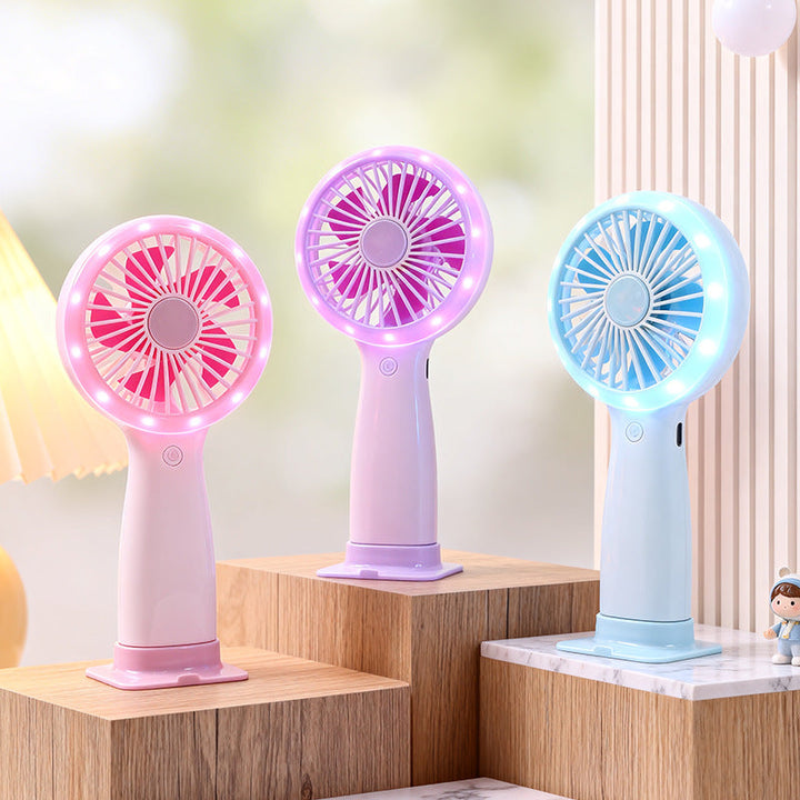 Ladies portable hand fan with LED lighting and USB connection Kalsten