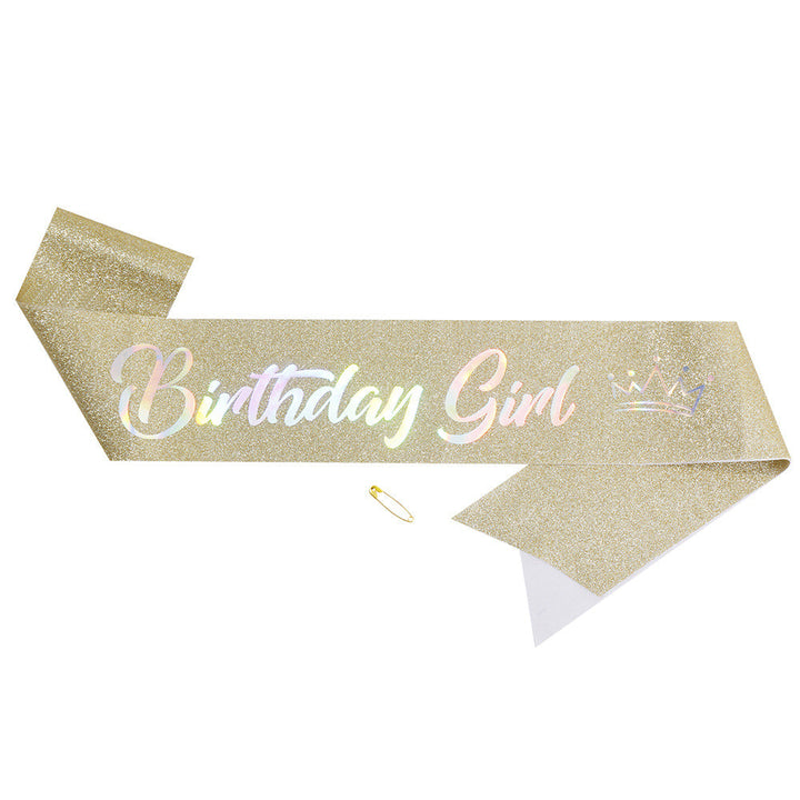 Women's festive birthday sash with glitter Kalsten