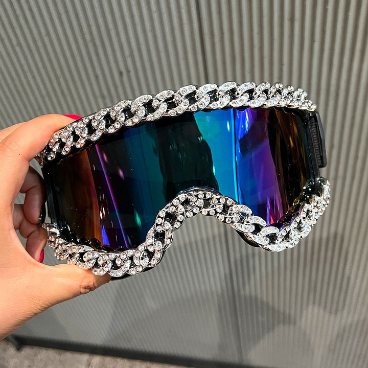 Women's fashionable ski goggles with rhinestone decorated frame Kalsten