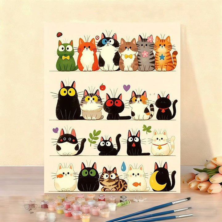 Cat-Themed Paint by Numbers Canvas Art Kit Kalsten