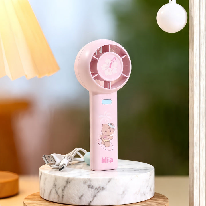 Women's Portable Handheld Fan with Ergonomic Design and Cute Kalsten  Motif