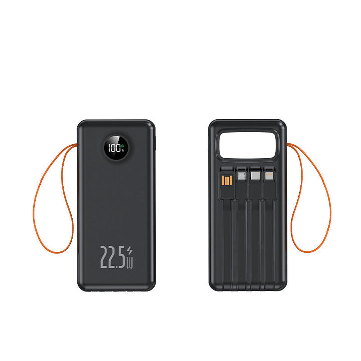 Portable power bank with integrated cable management and LCD display Kalsten