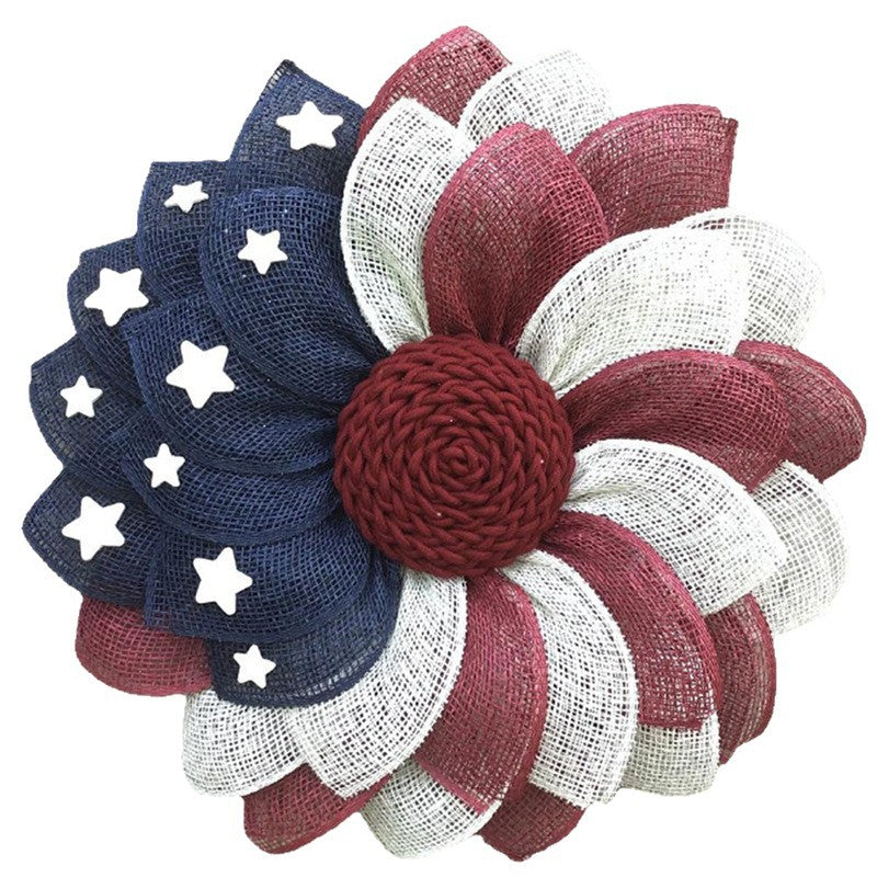 Independence Day patriotic front door wreath with Eagle Statue of Liberty and Liberty Bell accents Kalsten