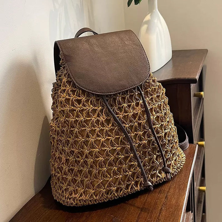 Handcrafted Backpack Made of Woven Natural Material Kalsten
