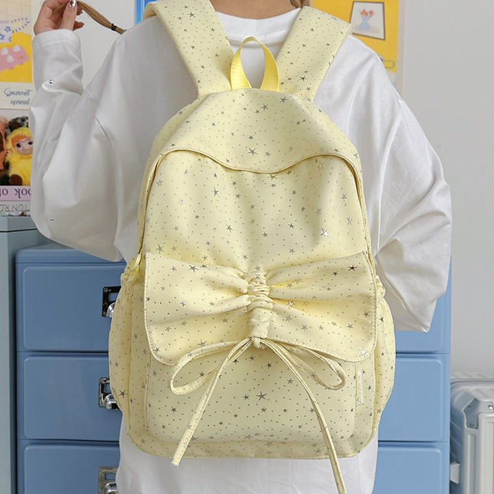 Starry Print Bow-Detail Backpack Kalsten