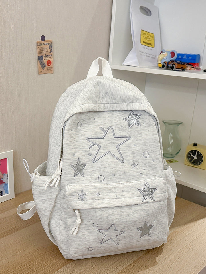 Artistic Star-Embellished School Backpack