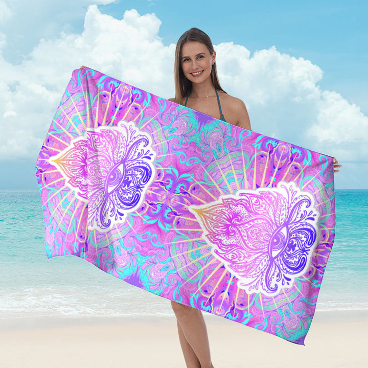 Beach blanket with tropical leaf design Kalsten