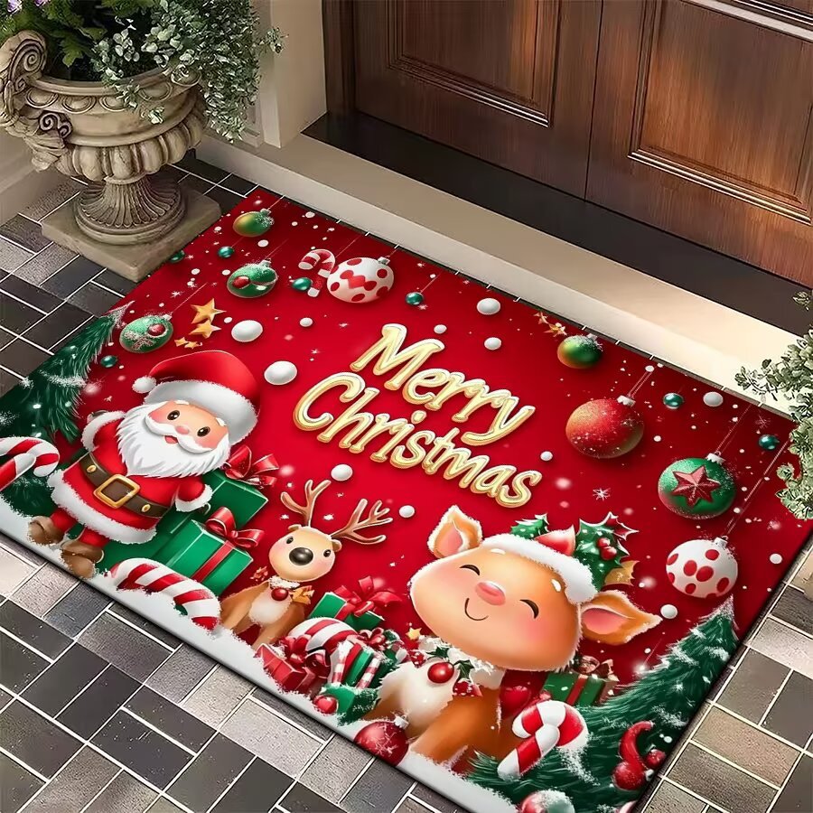 Festive Christmas Welcome Mat Acalora