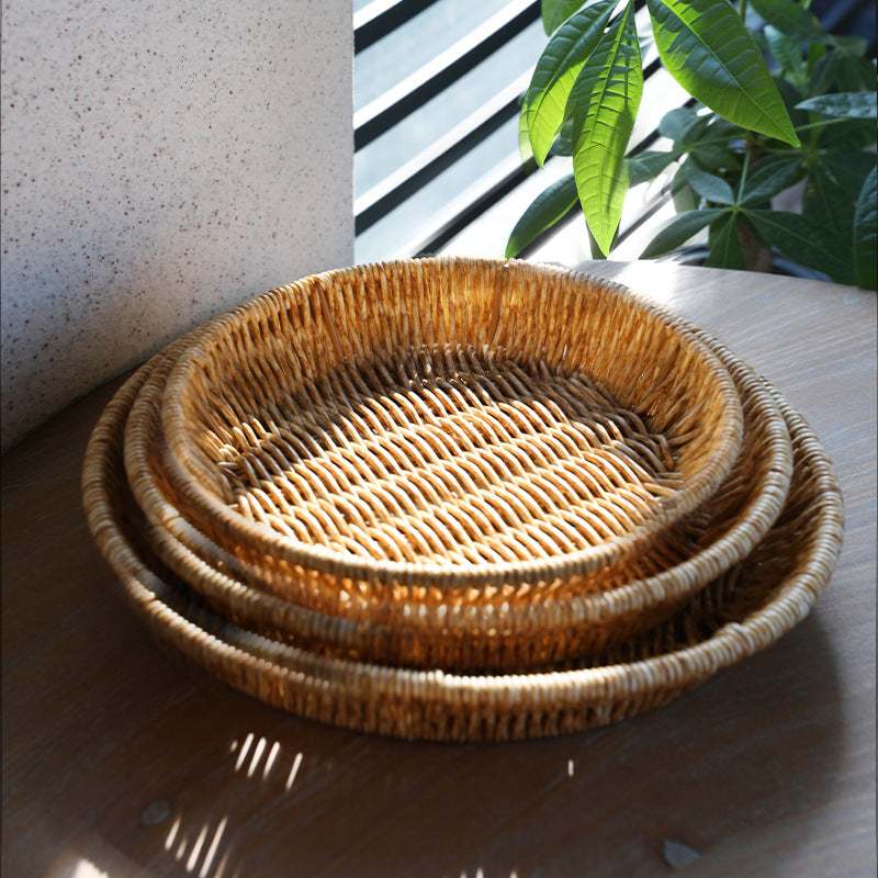 Unisex Round Bowl with Handwoven Rattan Kalsten