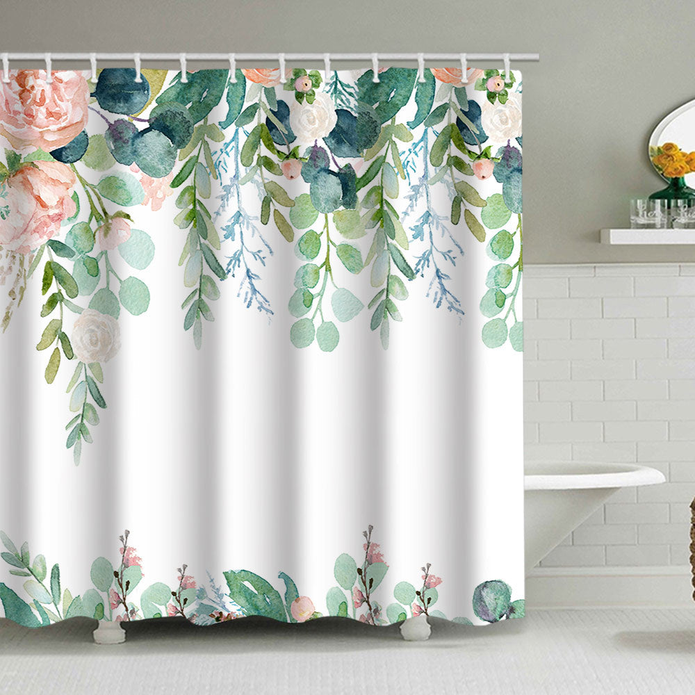 Floral Lavender Pattern Shower Curtain Kalsten