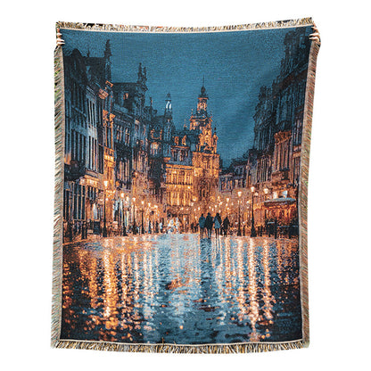 Artistic Cityscape Throw Blanket