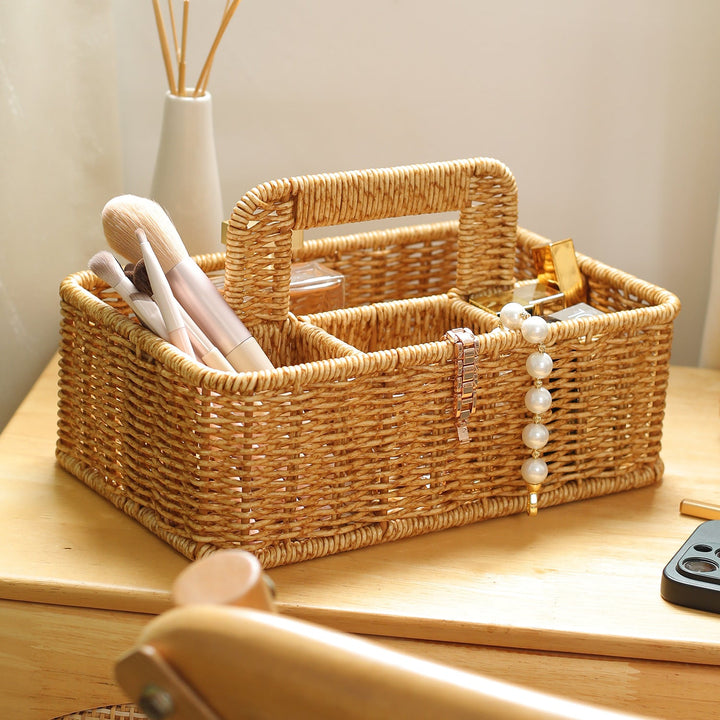 Unisex storage basket with compartments and practical carrying handle Kalsten