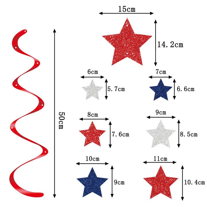 Unisex nan Sternswirl hanging decorations, multi-piece set with glitter surface and hanging ring Kalsten