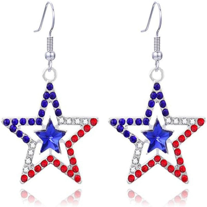 Ladies playful star earrings with crystal embellishment and hook closure Kalsten