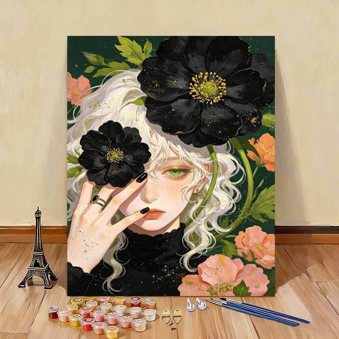 Artistic Floral Portrait Canvas Art Kalsten