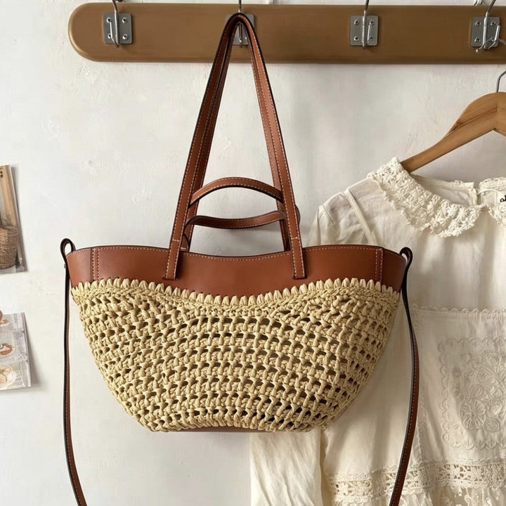 Braided handbag with elegant leather trim Kalsten