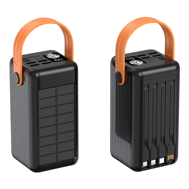 Portable Solar Power Bank with Integrated Cable Management and LED Display Kalsten