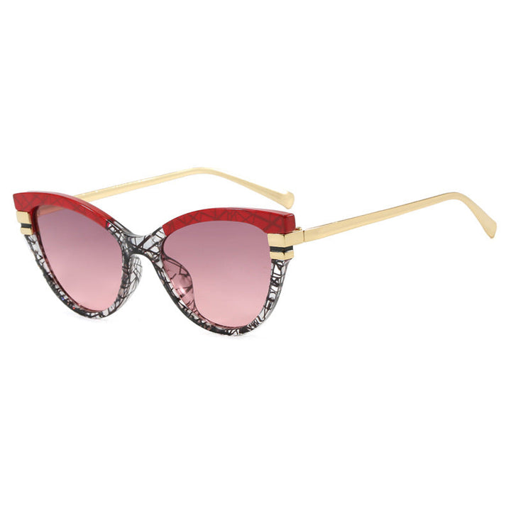Ladies Cat-Eye Sunglasses with Elegant Metal Accents Kalsten