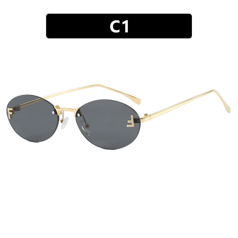 Women's fashionable sunglasses with elegant, round lenses and delicate metal frame Kalsten