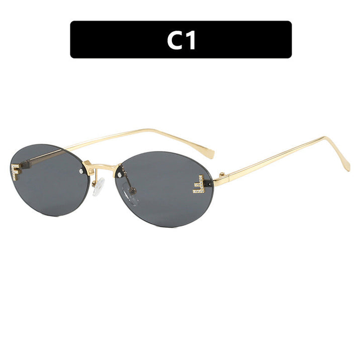 Women's fashionable sunglasses with elegant, round lenses and delicate metal frame Kalsten